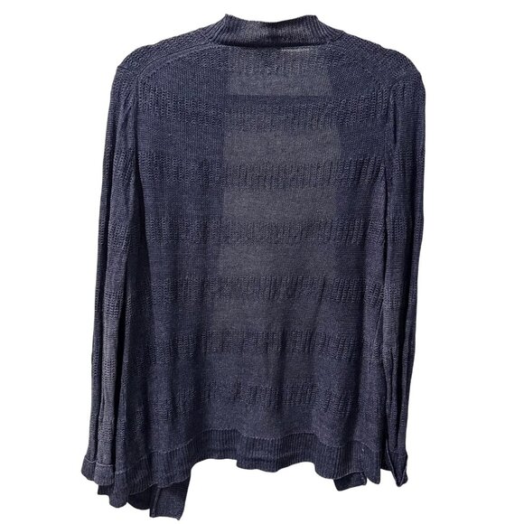 Talbots Petites Navy Open-Front Cardigan Sweater XLP 100% Linen Lightweight Knit - Picture 12 of 12
